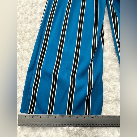 Band of Gypsies Woman's L Moissanite Black Blue& White Striped Corset Jumpsuit - Picture 9 of 12